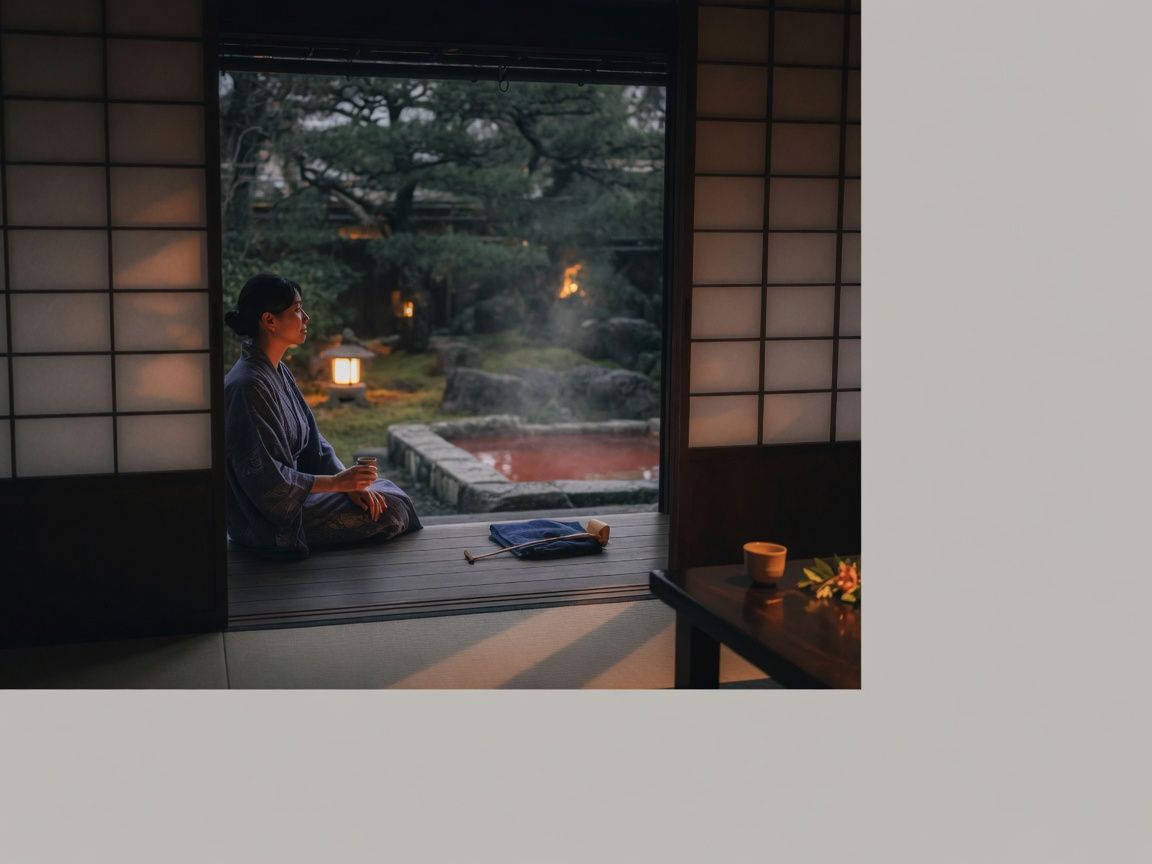 Luxury ryokan with traditional architecture