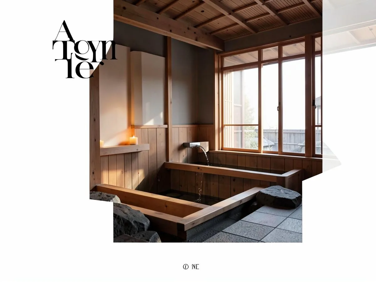 Modern ryokan with cedarwood baths
